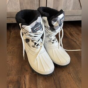 Cougar Winter Snow boots Candela White Black Buffalo Check Waterproof Rain